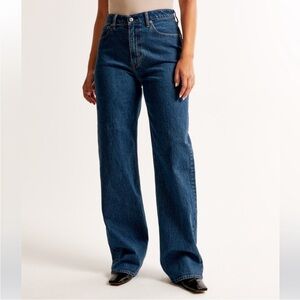 Abercrombie & Fitch The 90s Relaxed Jean High Rise Dark Wash Size 28/6 X Long
